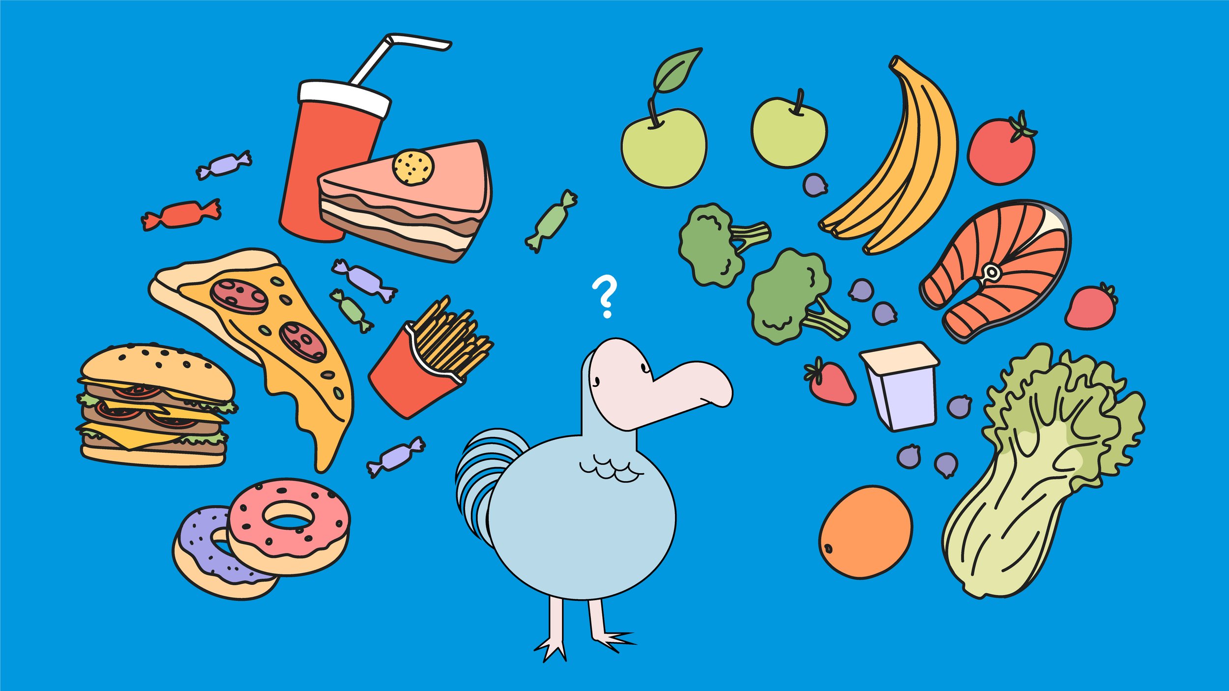 A spread of food choices